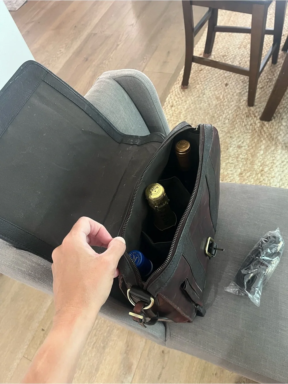 Brown Leather Wine Case/Tote